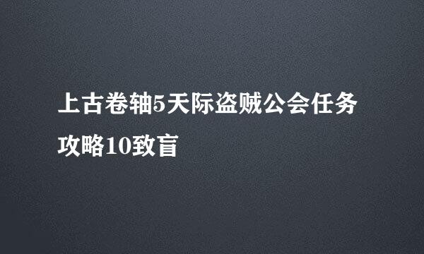 上古卷轴5天际盗贼公会任务攻略10致盲