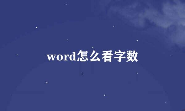 word怎么看字数