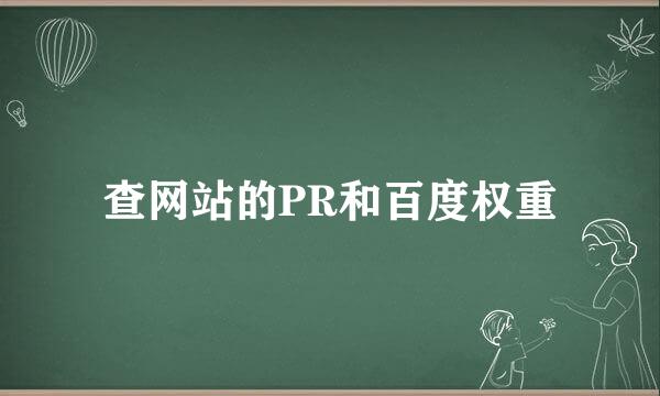 查网站的PR和百度权重