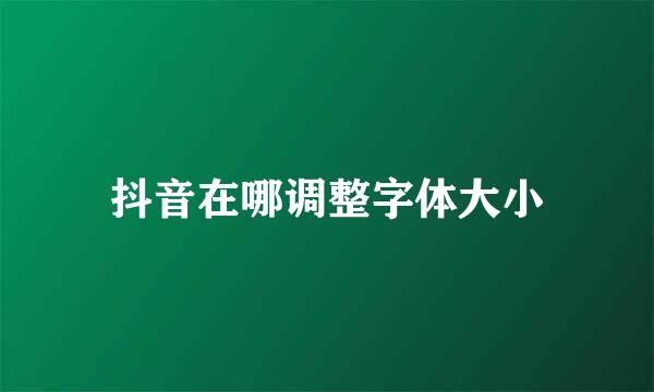 抖音在哪调整字体大小