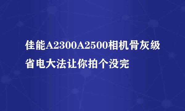 佳能A2300A2500相机骨灰级省电大法让你拍个没完