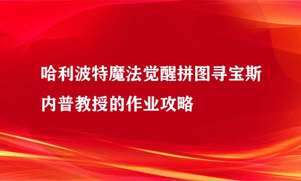 哈利波特魔法觉醒拼图寻宝斯内普教授的作业攻略