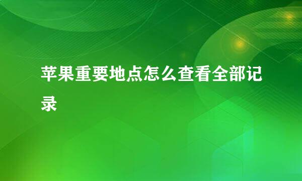 苹果重要地点怎么查看全部记录