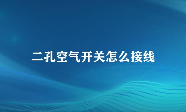 二孔空气开关怎么接线