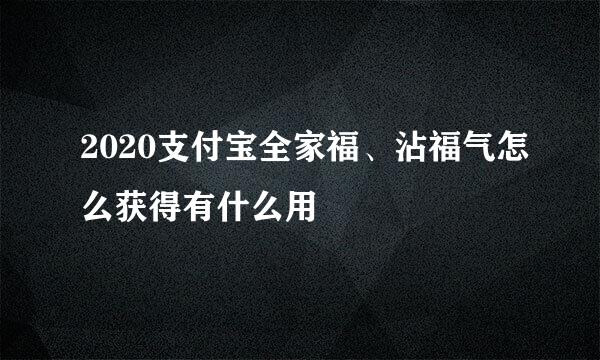 2020支付宝全家福、沾福气怎么获得有什么用