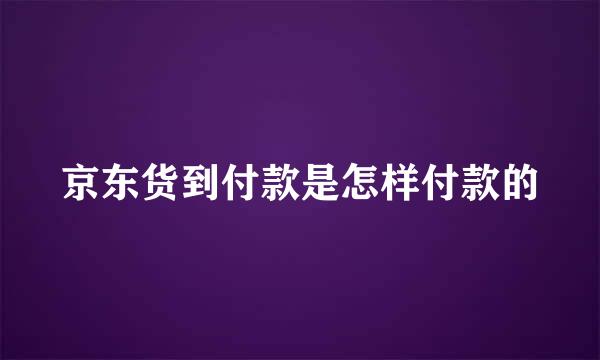 京东货到付款是怎样付款的