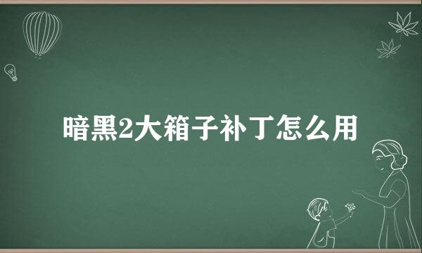 暗黑2大箱子补丁怎么用