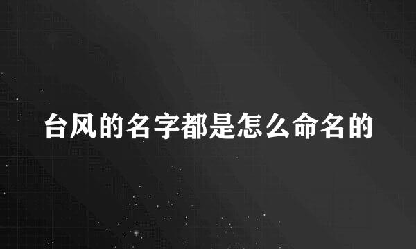 台风的名字都是怎么命名的