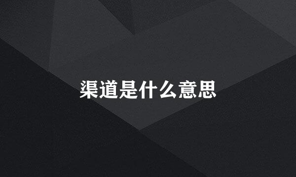 渠道是什么意思