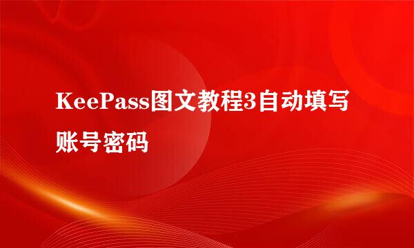 KeePass图文教程3自动填写账号密码