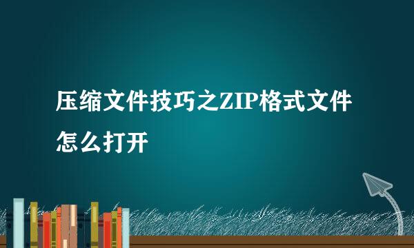 压缩文件技巧之ZIP格式文件怎么打开