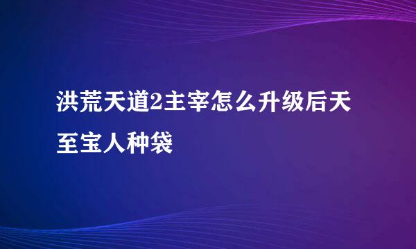 洪荒天道2主宰怎么升级后天至宝人种袋