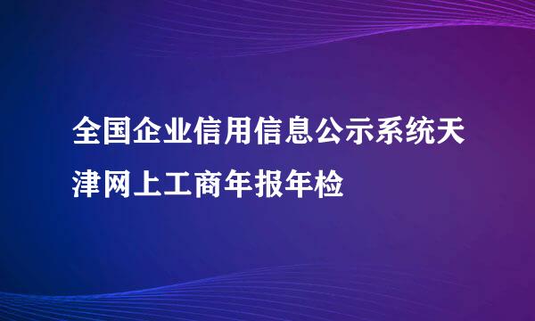 全国企业信用信息公示系统天津网上工商年报年检