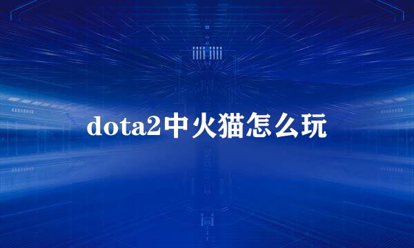 dota2中火猫怎么玩