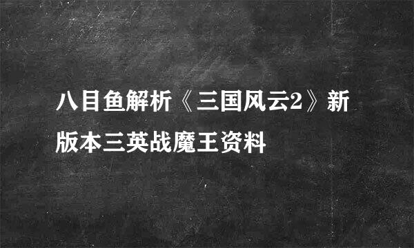 八目鱼解析《三国风云2》新版本三英战魔王资料