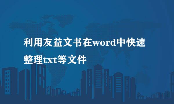 利用友益文书在word中快速整理txt等文件