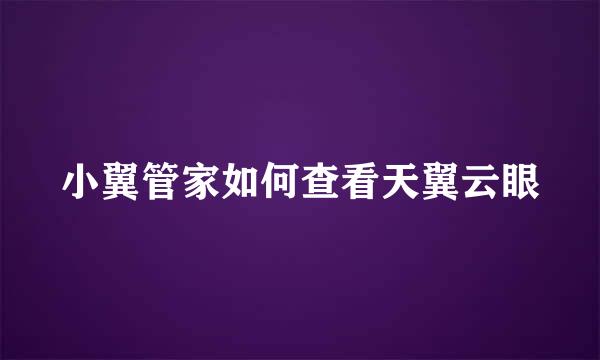 小翼管家如何查看天翼云眼