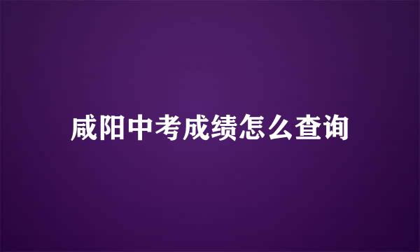 咸阳中考成绩怎么查询