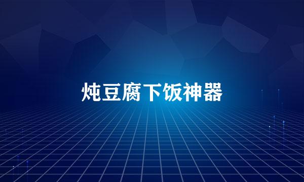 炖豆腐下饭神器