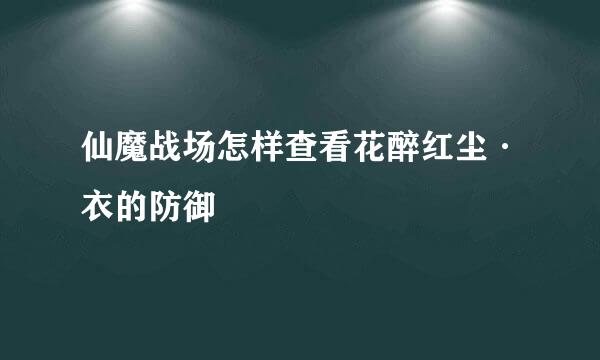 仙魔战场怎样查看花醉红尘·衣的防御