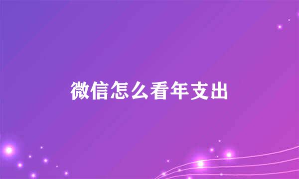 微信怎么看年支出