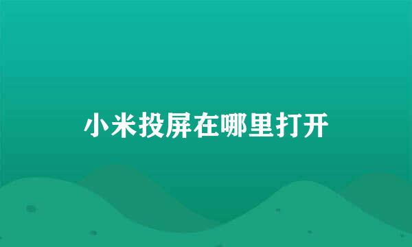 小米投屏在哪里打开