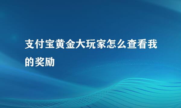 支付宝黄金大玩家怎么查看我的奖励