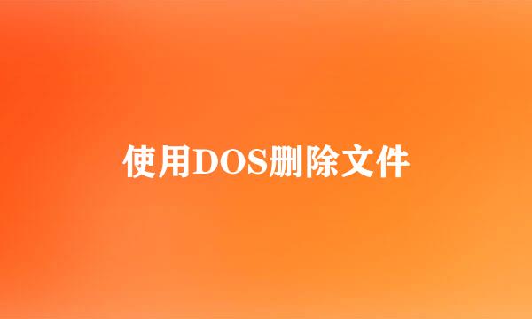 使用DOS删除文件