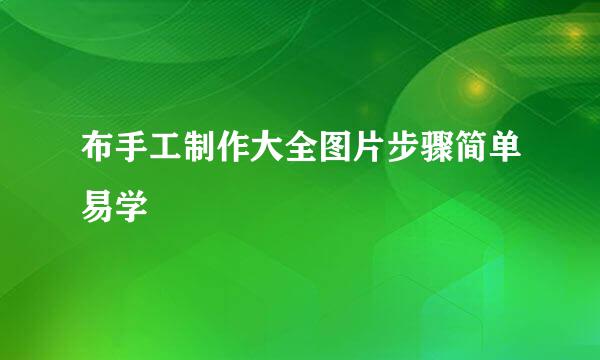 布手工制作大全图片步骤简单易学