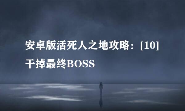 安卓版活死人之地攻略：[10]干掉最终BOSS