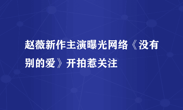 赵薇新作主演曝光网络《没有别的爱》开拍惹关注