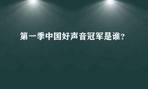 第一季中国好声音冠军是谁？