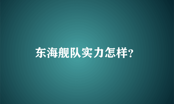 东海舰队实力怎样？