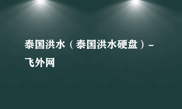 泰国洪水（泰国洪水硬盘）-飞外网