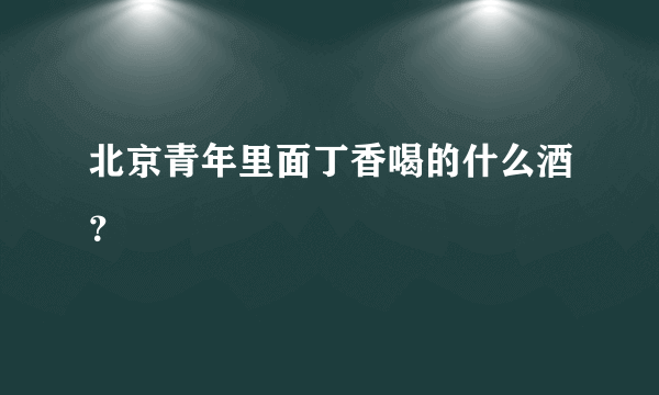 北京青年里面丁香喝的什么酒？