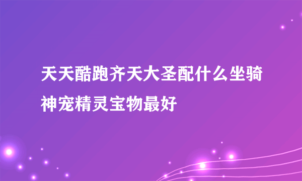 天天酷跑齐天大圣配什么坐骑神宠精灵宝物最好