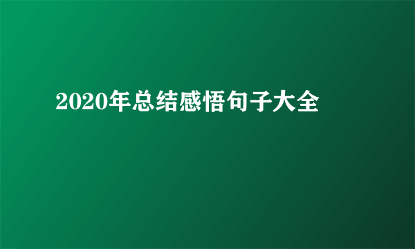 2020年总结感悟句子大全