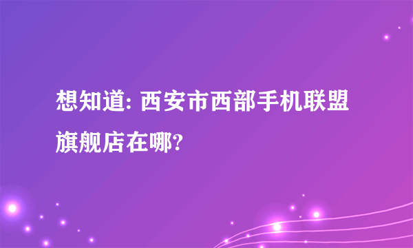 想知道: 西安市西部手机联盟旗舰店在哪?