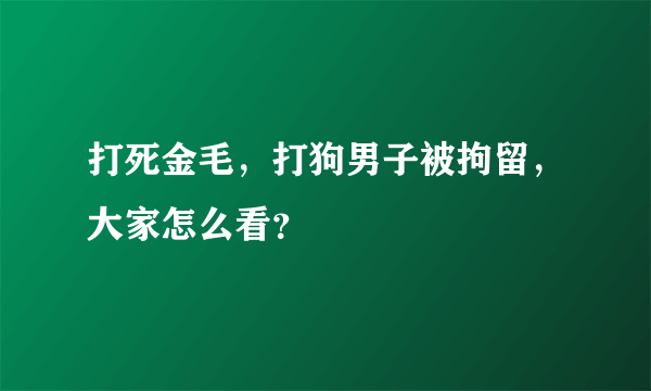 打死金毛，打狗男子被拘留，大家怎么看？