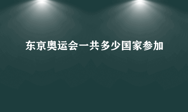 东京奥运会一共多少国家参加