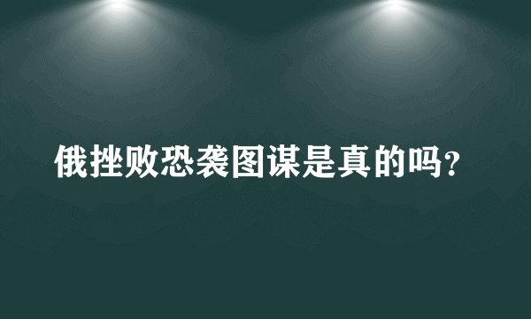 俄挫败恐袭图谋是真的吗？