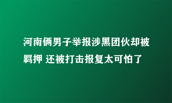 河南俩男子举报涉黑团伙却被羁押 还被打击报复太可怕了