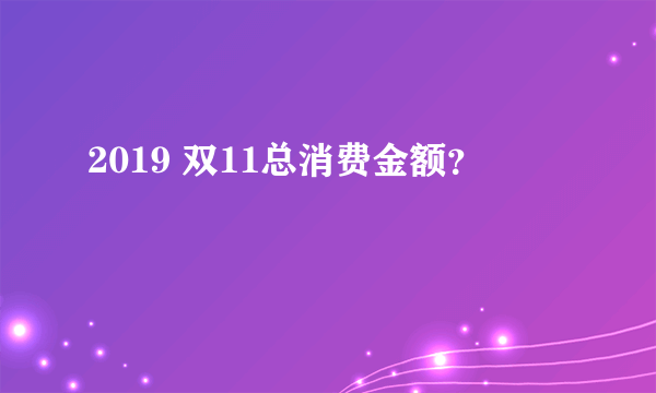 2019 双11总消费金额？