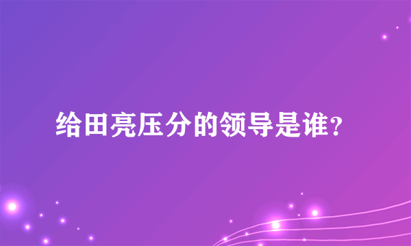 给田亮压分的领导是谁？