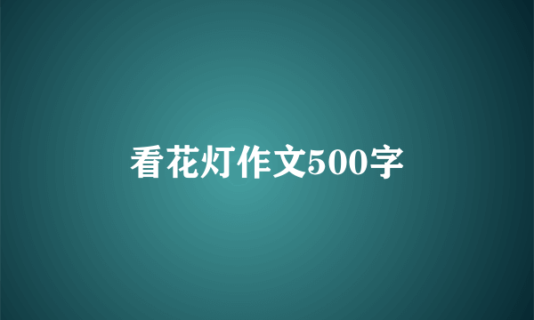 看花灯作文500字