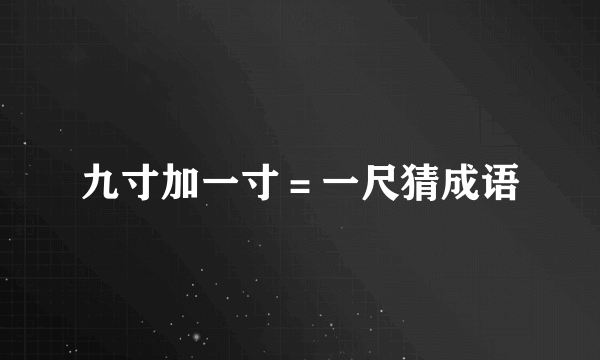 九寸加一寸＝一尺猜成语