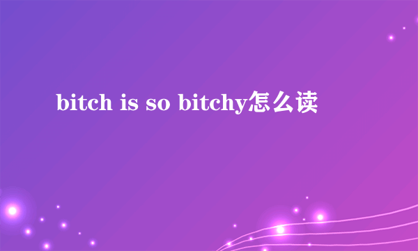 bitch is so bitchy怎么读