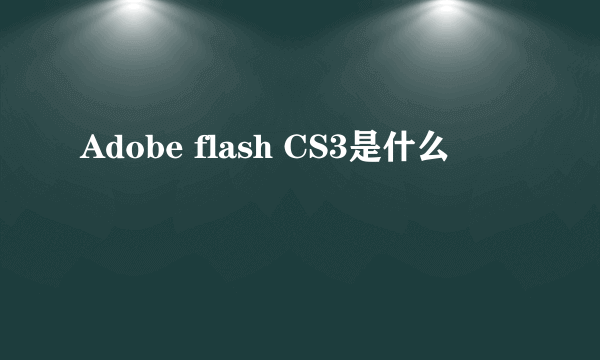 Adobe flash CS3是什么