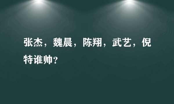 张杰，魏晨，陈翔，武艺，倪特谁帅？