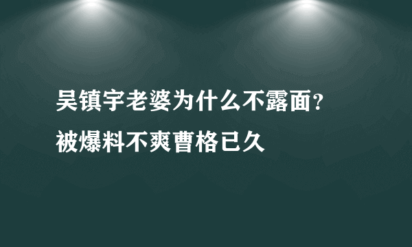 吴镇宇老婆为什么不露面？ 被爆料不爽曹格已久